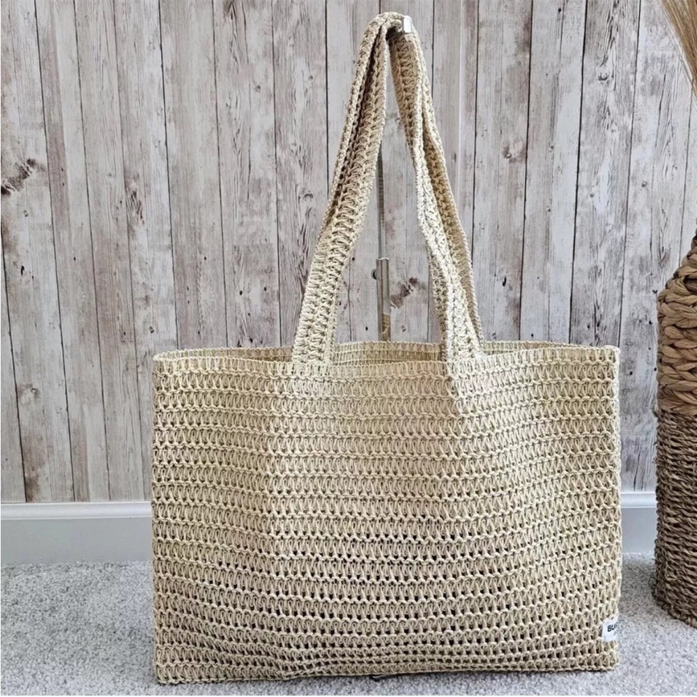 Burberry Goddess Tan Woven Tote